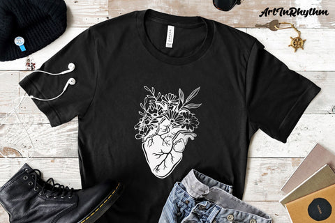 Floral heart Svg, Heart Svg, Flower Heart Svg, Flowers Svg, Love Svg SVG Artinrhythm shop 