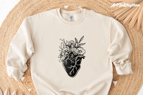 Floral heart Svg, Heart Svg, Flower Heart Svg, Flowers Svg, Love Svg SVG Artinrhythm shop 