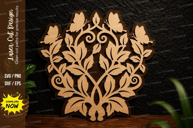 Floral Heart Tree Laser Cut Svg Design SVG Regulrcrative 