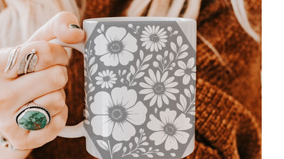 Floral Hexagon SVG | Filled and Original Versions | Mother's Day Geometric Flower Design | Cricut Silhouette Ready SVG So Fontsy VIP Design Shop 