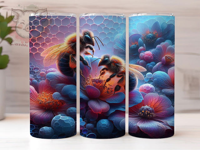 Floral Honeycomb Bee Tumbler, Floral Bee Tumbler, Honeycomb Pattern Wrap, Cute Bee Wrap, Spring Floral Wrap, Sublimation Design, Trendy Gift Idea Sublimation Lara' s Designs 