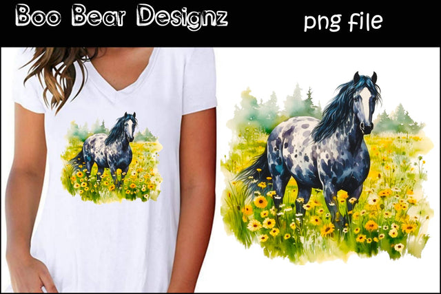 Floral Horse Sublimation design Sublimation Boo Bear Designz 