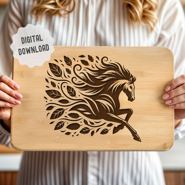 Floral Horse SVG DXF PNG JPG SVG CraftySVGStudio 