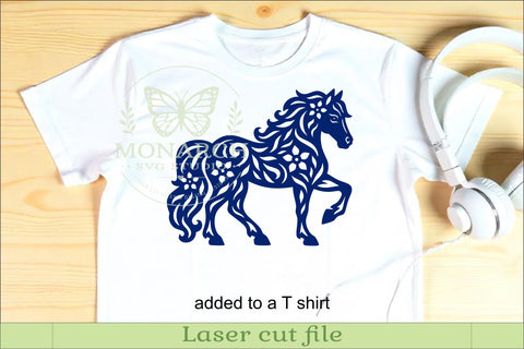 Floral Horse SVG Laser Cut File, Western Horse Wall Art SVG APInspireddesigns 