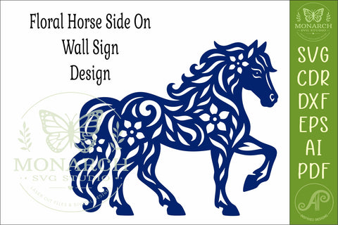 Floral Horse SVG Laser Cut File, Western Horse Wall Art SVG APInspireddesigns 