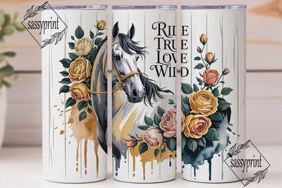 Floral Horse Tumbler Wrap PNG Sublimation sassyprint 