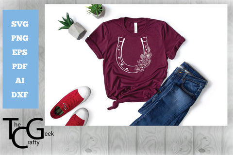 Floral Horseshoe SVG SVG The Crafty Geek 