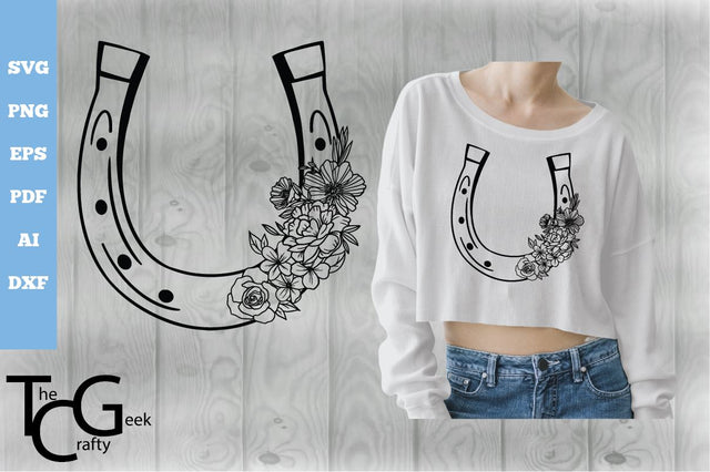 Floral Horseshoe SVG SVG The Crafty Geek 