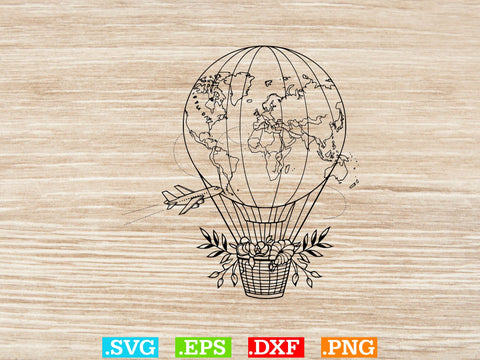 Floral Hot Air Balloon Svg Bundle, Hot Air Balloons Clip Art SVG Creativeart88 