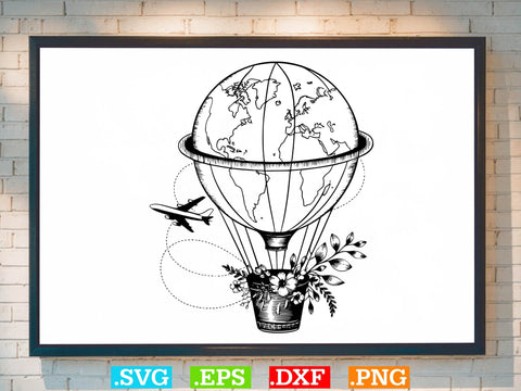 Floral Hot Air Balloon Svg Bundle, Hot Air Balloons Clip Art SVG Creativeart88 