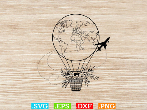 Floral Hot Air Balloon Svg Bundle, Hot Air Balloons Clip Art SVG Creativeart88 