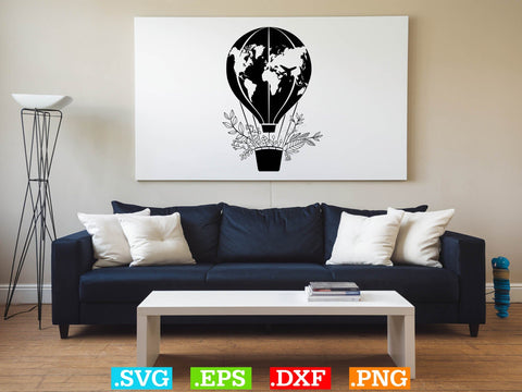 Floral Hot Air Balloon Svg Bundle, Hot Air Balloons Clip Art SVG Creativeart88 