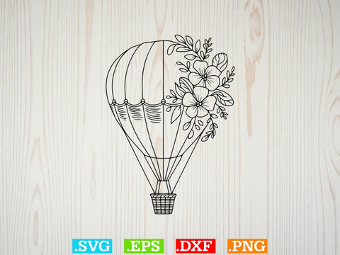 Floral Hot Air Balloon Svg Bundle, Hot Air Balloons Clip Art SVG Creativeart88 