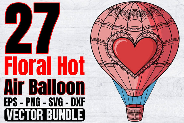 Floral Hot Air Balloon Svg Bundle, Hot Air Balloons Clip Art SVG Creativeart88 