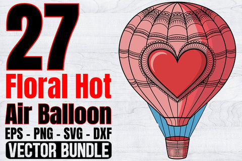 Floral Hot Air Balloon Svg Bundle, Hot Air Balloons Clip Art SVG Creativeart88 