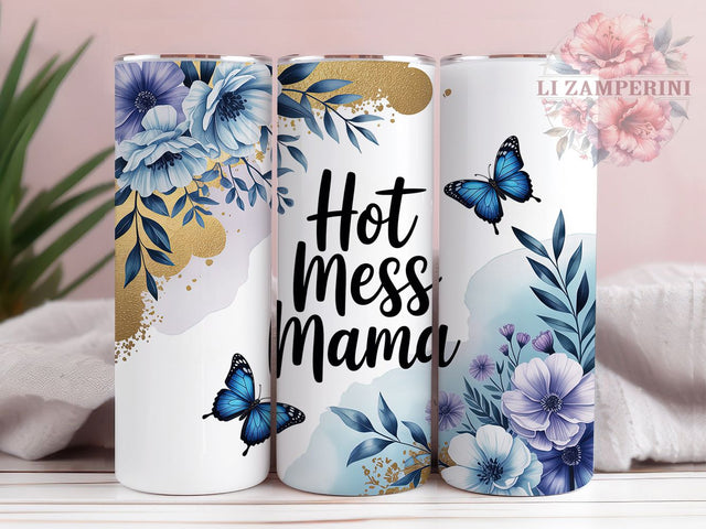 Floral Hot Mess Mama Tumbler, Floral Mama Tumbler, Hot Mess 20oz Wrap, Sublimation Design, Stylish Gift Idea, Funny Mom Wrap, Floral Hot Mess Tumbler Sublimation Li Zamperini 