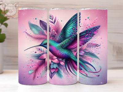 Floral Hummingbird 20oz Tumbler Png, Straight & Tapered Tumbler Png, Hummingbird Tumbler Png, Digital Download PNG Sublimation Lara' s Designs 