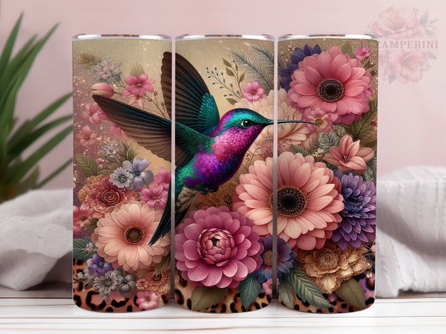Floral Hummingbird 20oz Tumbler Wrap PNG, Hummingbird Tumbler Png, Straight & Tapered Tumbler Wrap, Instant Digital Download Sublimation Li Zamperini 