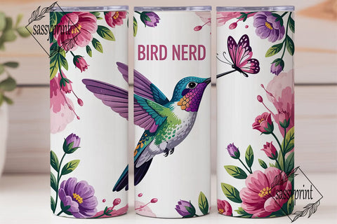 Floral Hummingbird 20oz Tumbler Wrap Sublimation sassyprint 