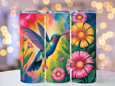 Floral Hummingbird Nature Tumbler, Bird Lover Wrap, Cute Hummingbird Cup, 20oz Sublimation Wrap, Stylish Bird Design Tumbler, Artistic Hummingbird Flowers Cup, Nature Bird Theme Wrap Sublimation SvggirlplusArt 