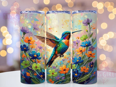 Floral Hummingbird Nature Tumbler, Bird Lover Wrap, Cute Hummingbird Cup, 20oz Sublimation Wrap, Stylish Bird Design Tumbler, Artistic Hummingbird Flowers Cup, Nature Bird Theme Wrap Sublimation SvggirlplusArt 
