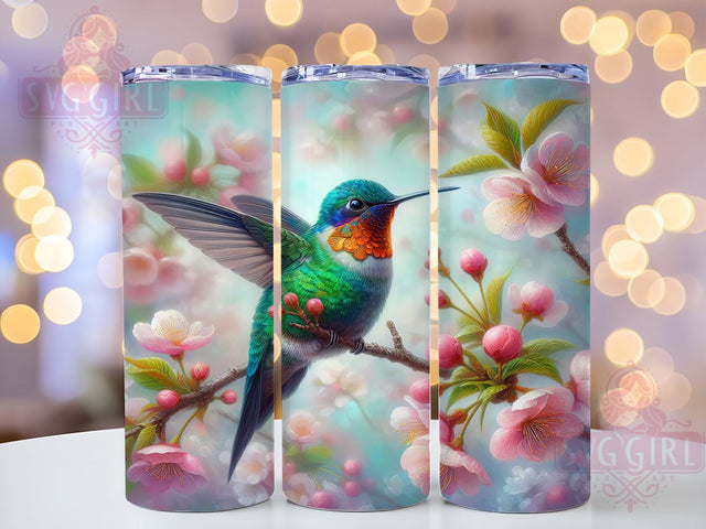 Floral Hummingbird Tumbler Wrap, Hummingbird Tumbler, Flower Design, 20oz Wrap, Sublimation Design, Nature Drinkware, Floral Cup, Bird Lover Gift Sublimation SvggirlplusArt 