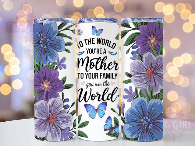 Floral Inspirational Mom Tumbler Wrap, Floral Mom Tumbler Wrap, Inspirational Mom Cup, 20oz Motherhood Tumbler, Mom Quote Sublimation PNG, Elegant Mom Gift Cup, Loving Mother Design Sublimation SvggirlplusArt 