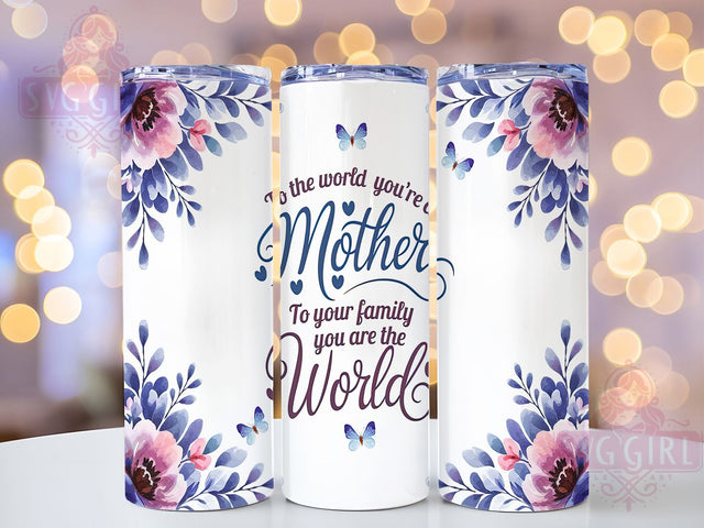 Floral Inspirational Mom Tumbler Wrap, Floral Mom Tumbler Wrap, Inspirational Mom Cup, 20oz Motherhood Tumbler, Mom Quote Sublimation PNG, Elegant Mom Gift Cup, Loving Mother Design Sublimation SvggirlplusArt 