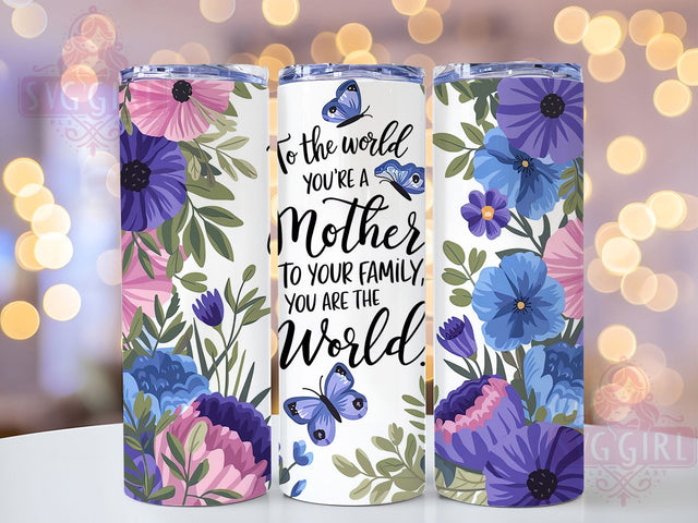 Floral Inspirational Mom Tumbler Wrap, Floral Mom Tumbler Wrap, Inspirational Mom Cup, 20oz Motherhood Tumbler, Mom Quote Sublimation PNG, Elegant Mom Gift Cup, Loving Mother Design Sublimation SvggirlplusArt 