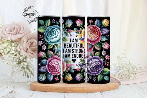 Floral Inspirational Quote 20oz Tumbler Sublimation sassyprint 