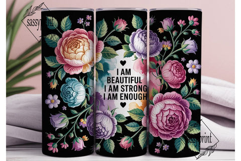 Floral Inspirational Quote 20oz Tumbler Sublimation sassyprint 