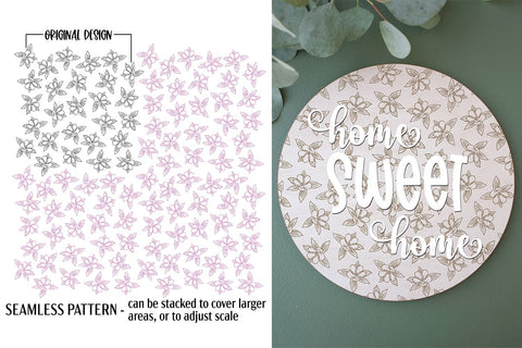 Floral Laser SVG | Laser Engraving File | Repeat Pattern SVG SVG B Renee Design 