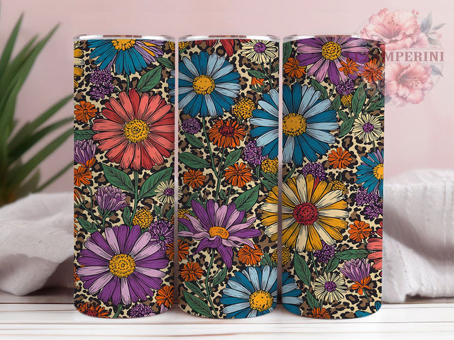 Floral Leopard 20oz Tumbler Wrap, Leopard Print Tumbler, Animal Print Tumbler, 20oz Tumbler Design, Floral Leopard Tumbler, Sublimation Tumbler Wrap, Nature Print Tumbler Sublimation Li Zamperini 