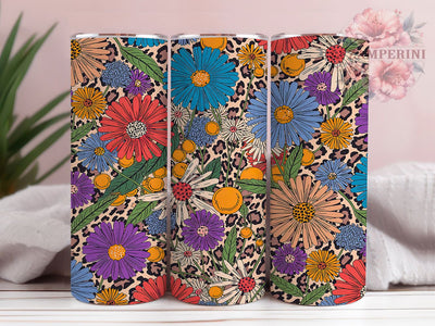 Floral Leopard 20oz Tumbler Wrap, Leopard Print Tumbler, Animal Print Tumbler, 20oz Tumbler Design, Floral Leopard Tumbler, Sublimation Tumbler Wrap, Nature Print Tumbler Sublimation Li Zamperini 