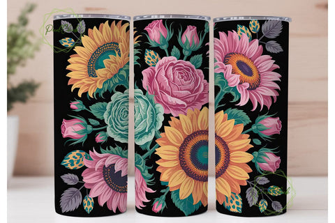Floral Leopard 20oz Tumbler Wrap Sublimation PixelChick 