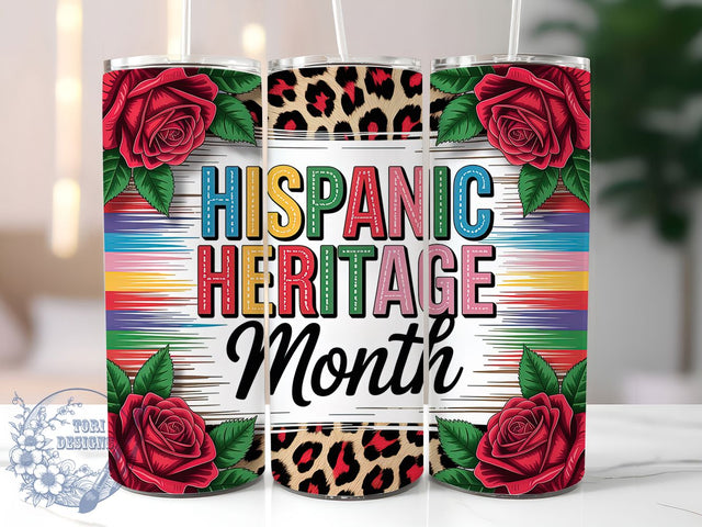Floral Leopard Fiesta Tumbler, Roses Tumbler Wrap, Hispanic Heritage Mug, 20Oz Sublimation Design, Fiesta Coffee Cup, Floral Leopard Drinkware, Latin Pride Tumbler Sublimation ToriDesigns 