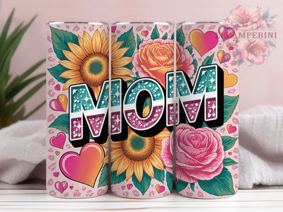 Floral Leopard Mom 20oz Tumbler, Glitter Tumbler Wrap, Sublimation Wrap, 20oz Tumbler Design, Mother’s Day Gift, PNG Tumbler Wrap, Mom Quote Sublimation Li Zamperini 