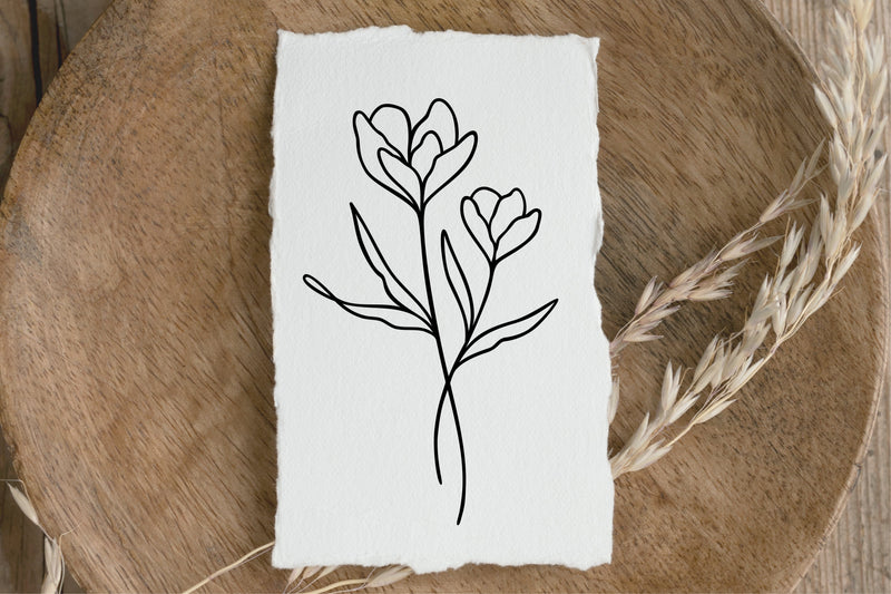 Floral Line Art SVG RFCreative 