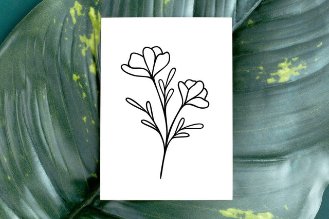 Floral Line Art SVG RFCreative 