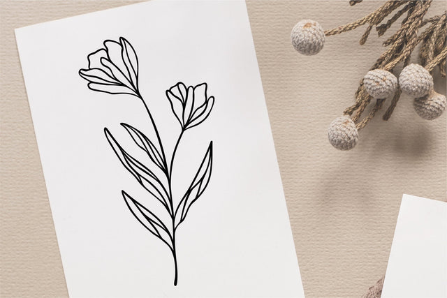Floral Line Art SVG RFCreative 