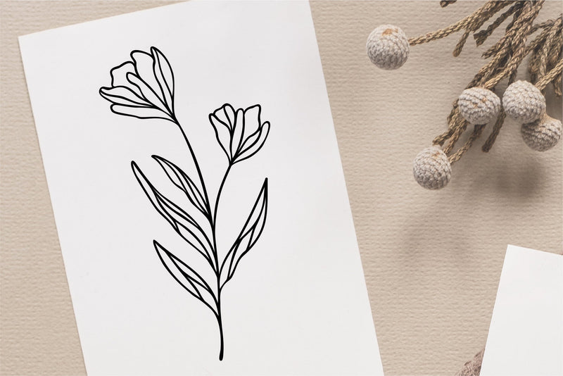 Floral Line Art SVG RFCreative 