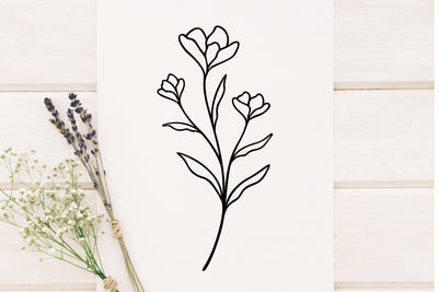 Floral Line Art SVG RFCreative 