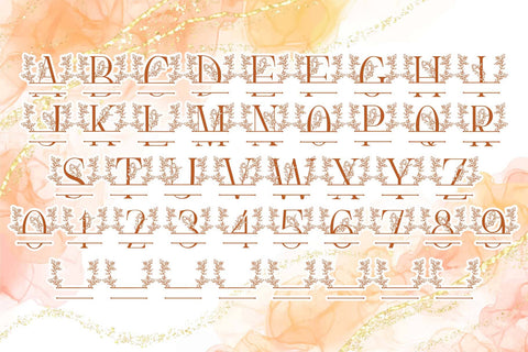 Floral Line Monogram Font Dm Letter Studio 