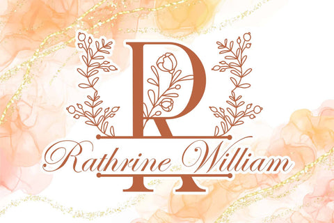 Floral Line Monogram Font Dm Letter Studio 