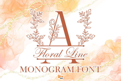 Floral Line Monogram Font Dm Letter Studio 