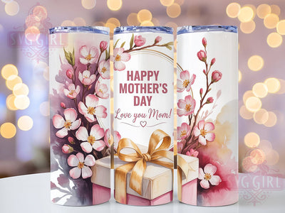 Floral Love Mom 20oz Tumbler, Floral Tumbler, Love You Mom, Happy Mother's Day, 20oz Tumbler Wrap, Sublimation Design, Gift For Mom Sublimation SvggirlplusArt 