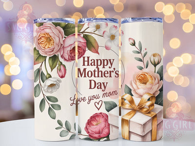 Floral Love Mom 20oz Tumbler, Floral Tumbler, Love You Mom, Happy Mother's Day, 20oz Tumbler Wrap, Sublimation Design, Gift For Mom Sublimation SvggirlplusArt 