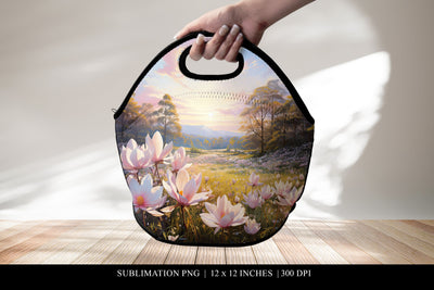 Floral Lunch Bag Design, Sublimation Lunch Tote Artwork Sublimation BijouBay 