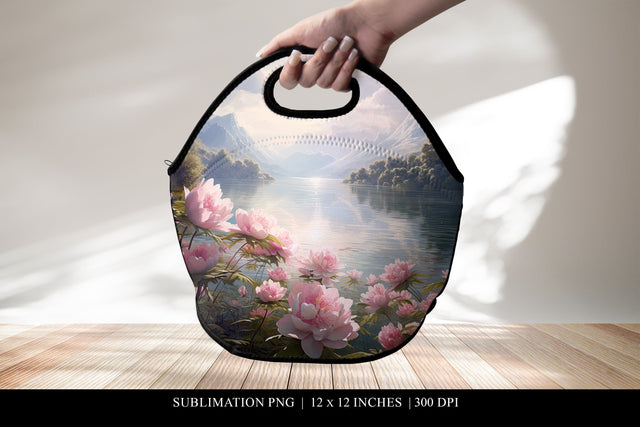 Floral Lunch Bag Design, Sublimation PNG Sublimation BijouBay 