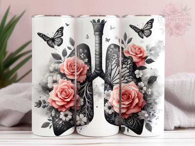 Floral Lung Tumler PNG, Lung Roses 20oz Tumbler Wrap PNG, Straight & Tapered Tumbler Wrap, Instant Digital Download Sublimation Li Zamperini 